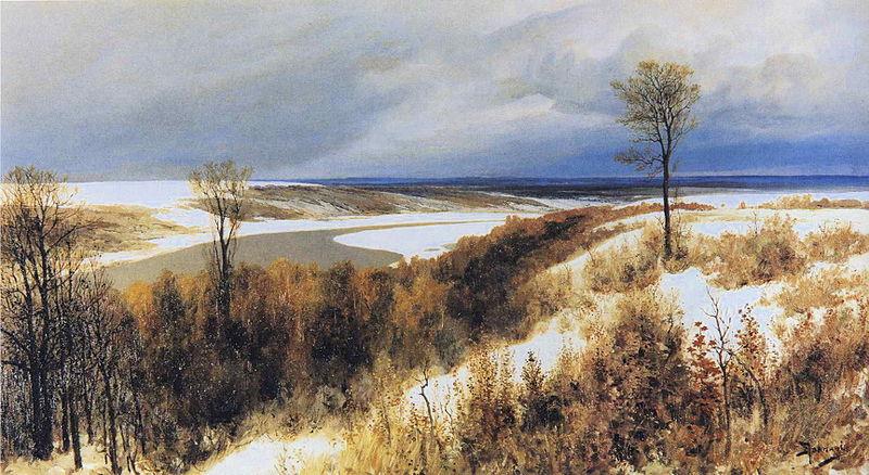 Polenov, Vasily Early Snow Sweden oil painting art